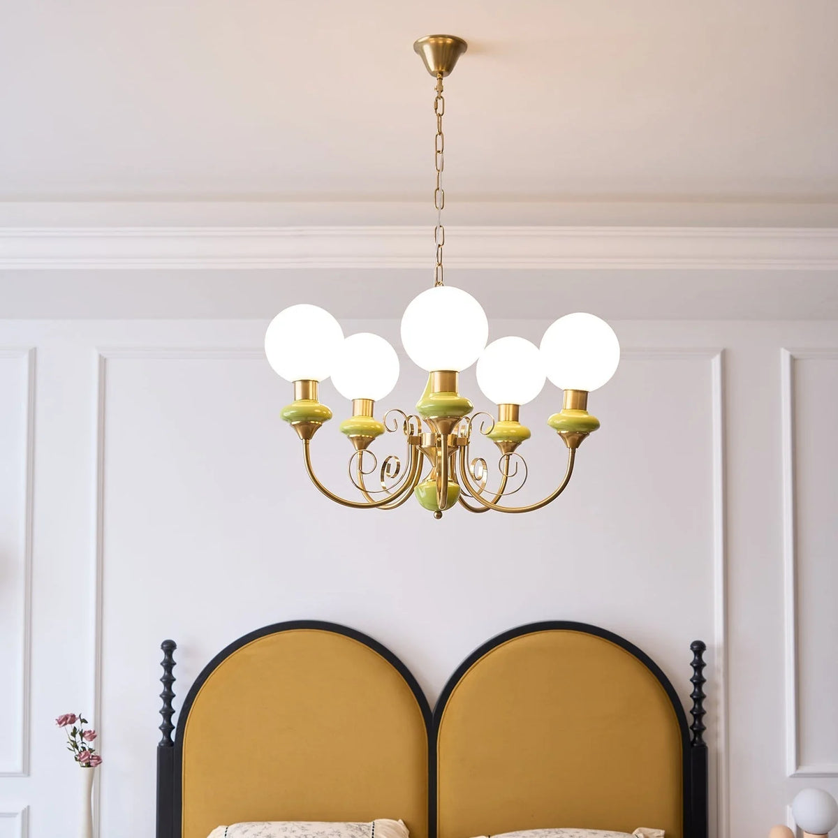 Chandelier | Modern Glass & Metal | 3/5/8 Heads