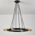 Chandelier | Vintage Geometric Ring & Metal Frame | 12-Bulb E27