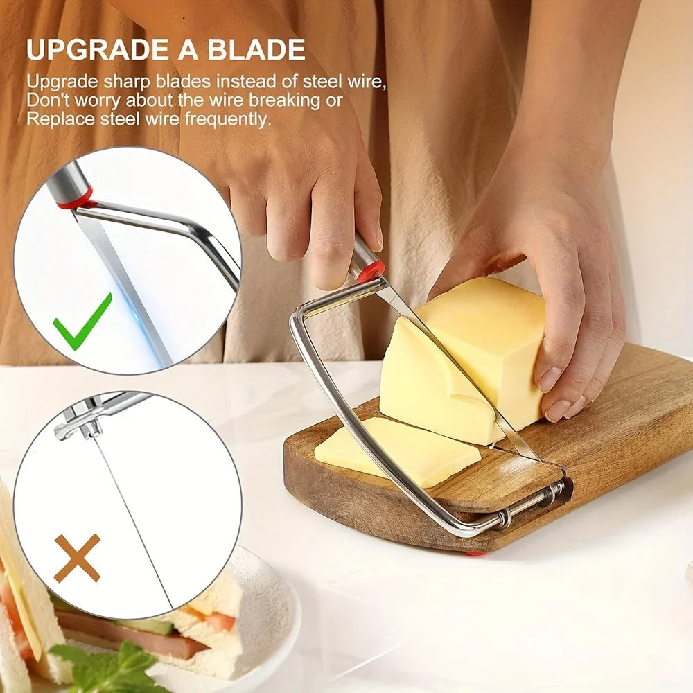 Cheese Knife | Sharp Stainless Steel Blade & Acacia Board