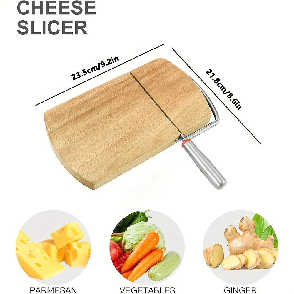 Cheese Knife | Sharp Stainless Steel Blade & Acacia Board