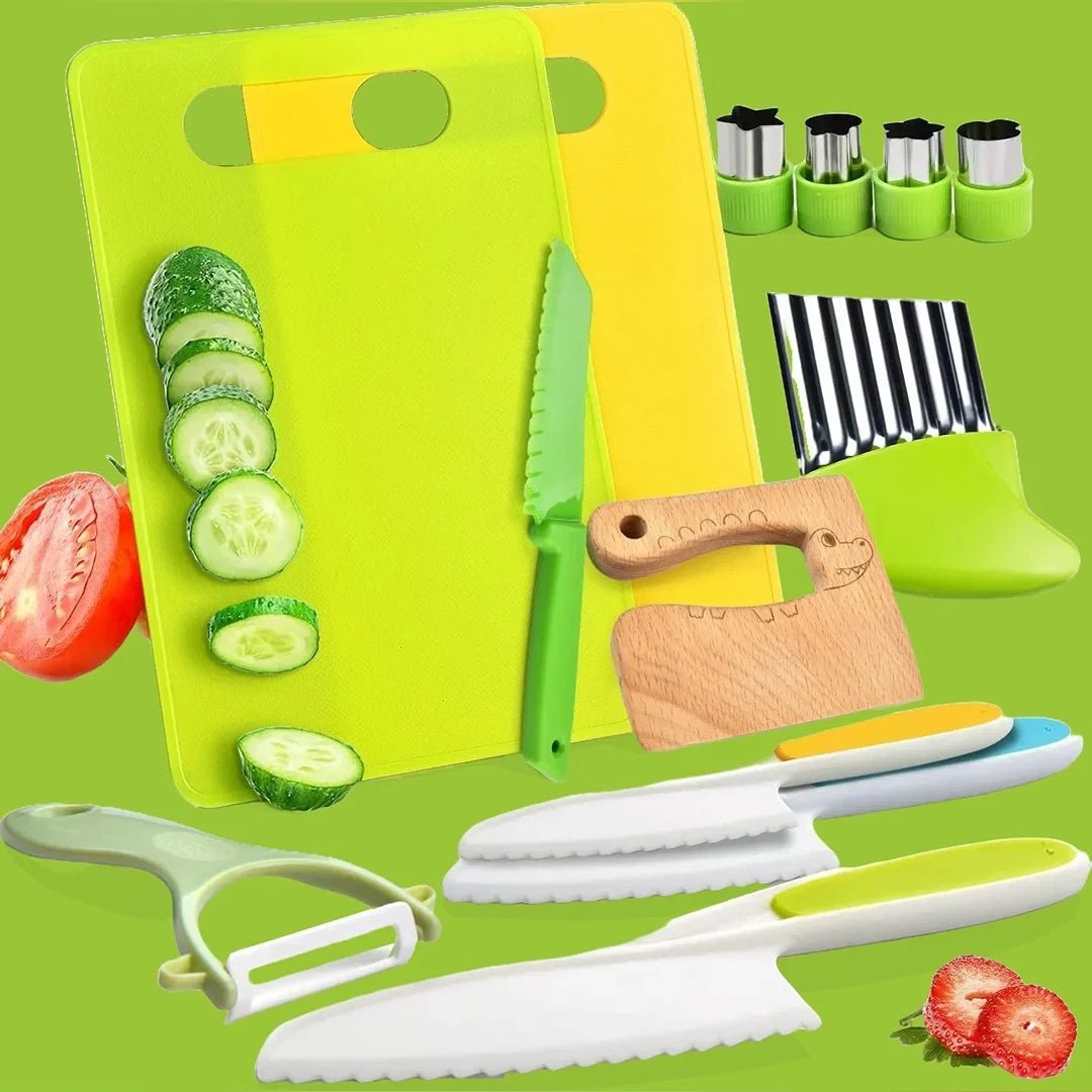Children's Kitchen Set | Child-Safe Knives & BPA-Free | 13-Piece Set
