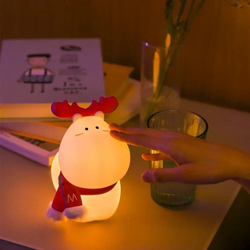 Children's Night Light | Silicone Reindeer & Warm LED | 10-Hour Battery Life