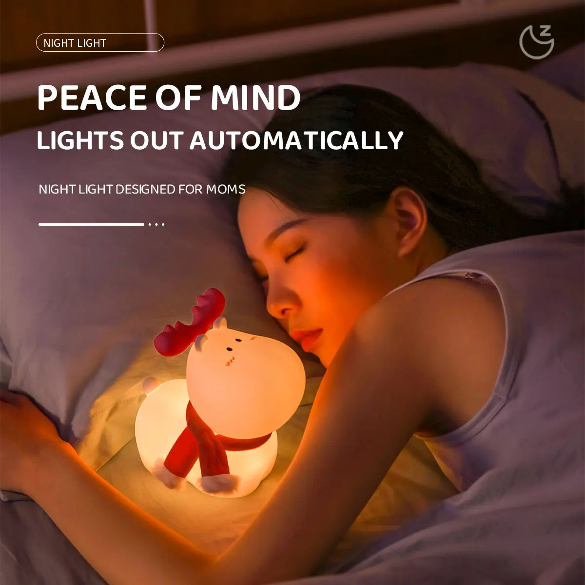 Children's Night Light | Silicone Reindeer & Warm LED | 10-Hour Battery Life