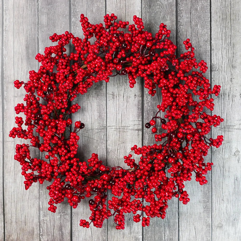 Christmas Wreath | Realistic Red Berries & Cypress Leaves