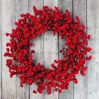 Christmas Wreath | Realistic Red Berries & Cypress Leaves