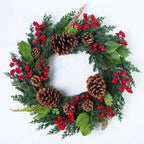 Christmas Wreath | Realistic Red Berries & Cypress Leaves