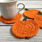 Coaster | Hand-Crocheted Pumpkin Design & Heat Protection | 10 cm