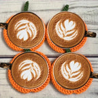 Coaster | Hand-Crocheted Pumpkin Design & Heat Protection | 10 cm