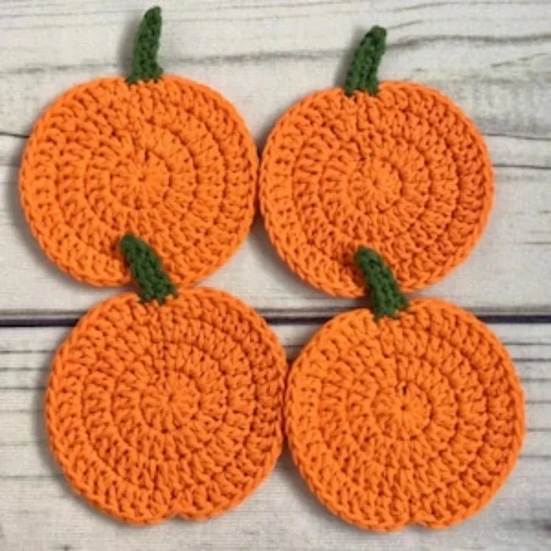 Coaster | Hand-Crocheted Pumpkin Design & Heat Protection | 10 cm