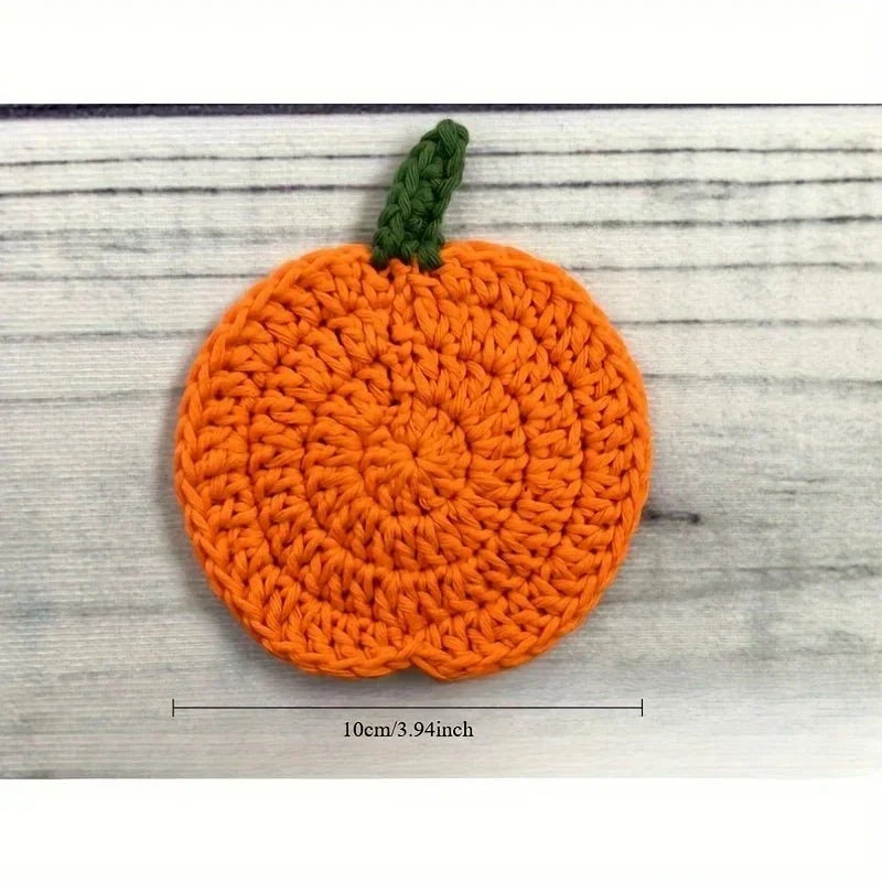 Coaster | Hand-Crocheted Pumpkin Design & Heat Protection | 10 cm