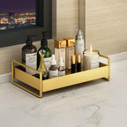 Cosmetic Organizer | Double-Layer & Gold Metal Finish