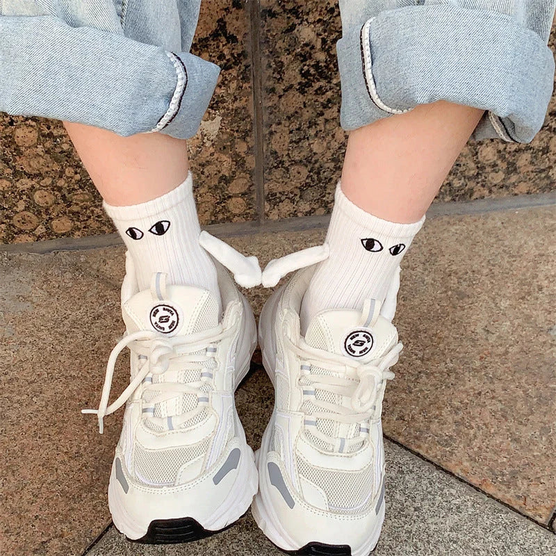 Couples Socks | Magnetic Hand-In-Hand & Lightweight Polyester | One Size Fits All