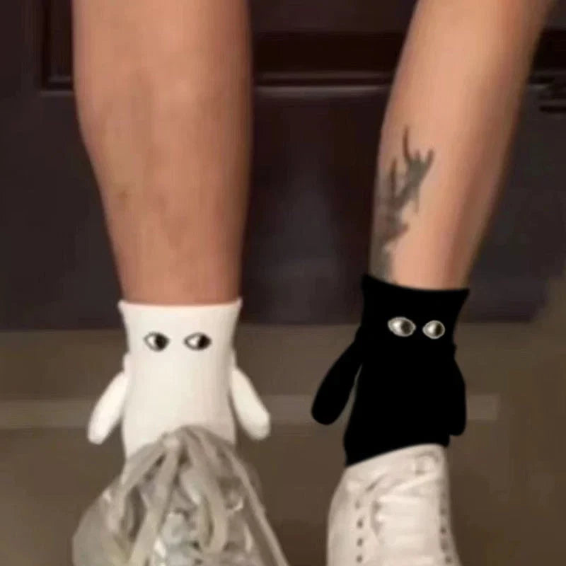Couples Socks | Magnetic Hand-In-Hand & Lightweight Polyester | One Size Fits All
