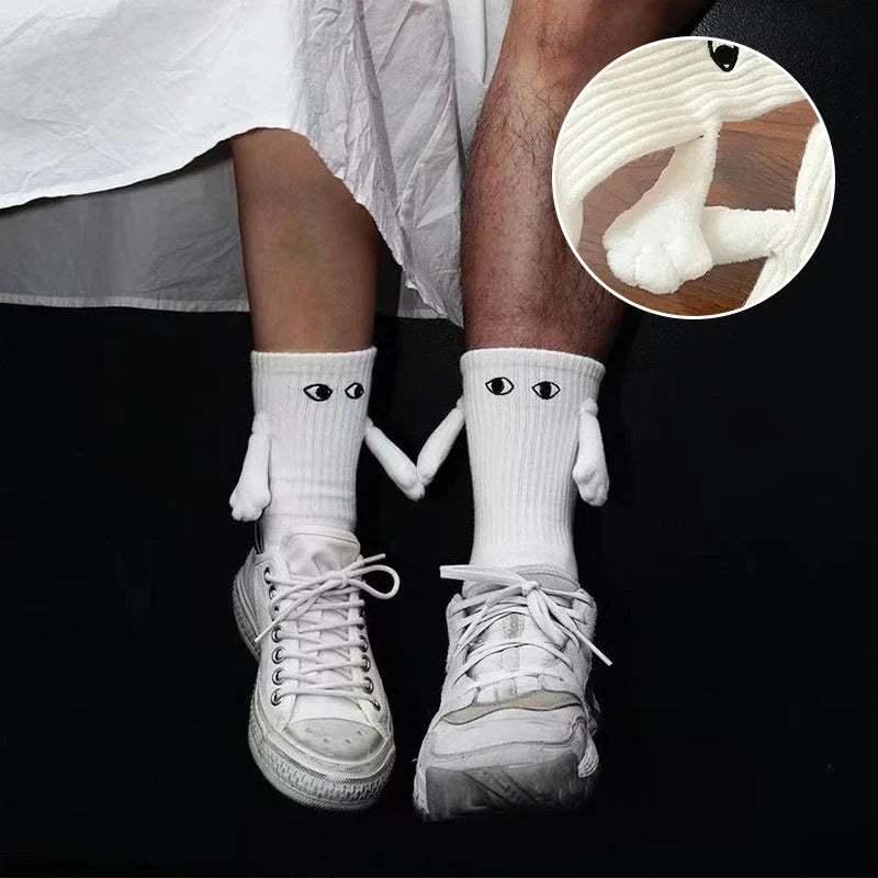 Couples Socks | Magnetic Hand-In-Hand & Lightweight Polyester | One Size Fits All