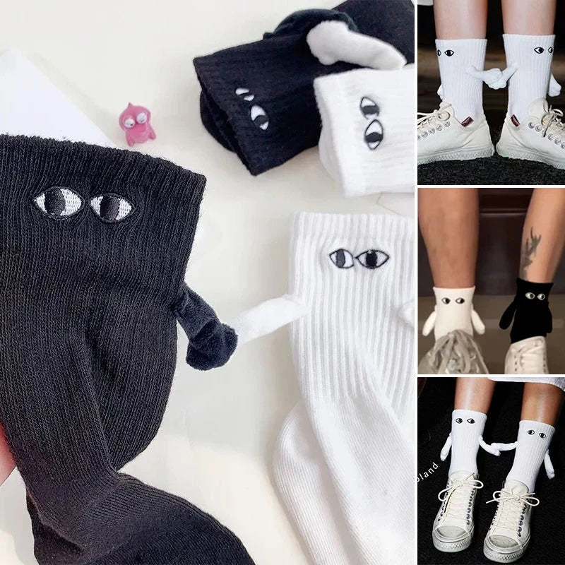 Couples Socks | Magnetic Hand-In-Hand & Lightweight Polyester | One Size Fits All