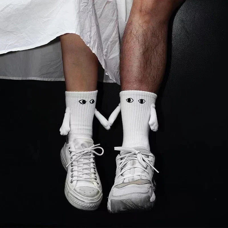 Couples Socks | Magnetic Hand-In-Hand & Lightweight Polyester | One Size Fits All