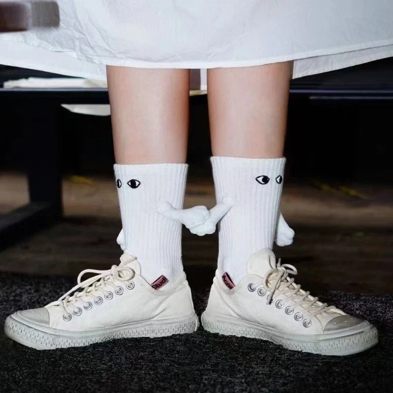 Couples Socks | Magnetic Hand-In-Hand & Lightweight Polyester | One Size Fits All
