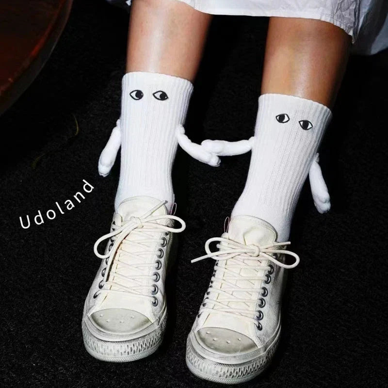 Couples Socks | Magnetic Hand-In-Hand & Lightweight Polyester | One Size Fits All