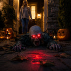 Crawling Zombie Decoration | Motion-Activated Glowing Eyes & Sound Effects | 115 cm Life-Size