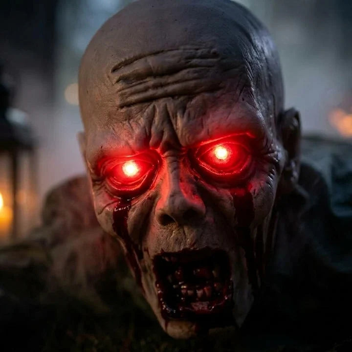 Crawling Zombie Decoration | Motion-Activated Glowing Eyes & Sound Effects | 115 cm Life-Size