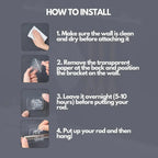 Curtain Rod Holder | Self-Adhesive & No-Drill | Holds Up To 2 Kg