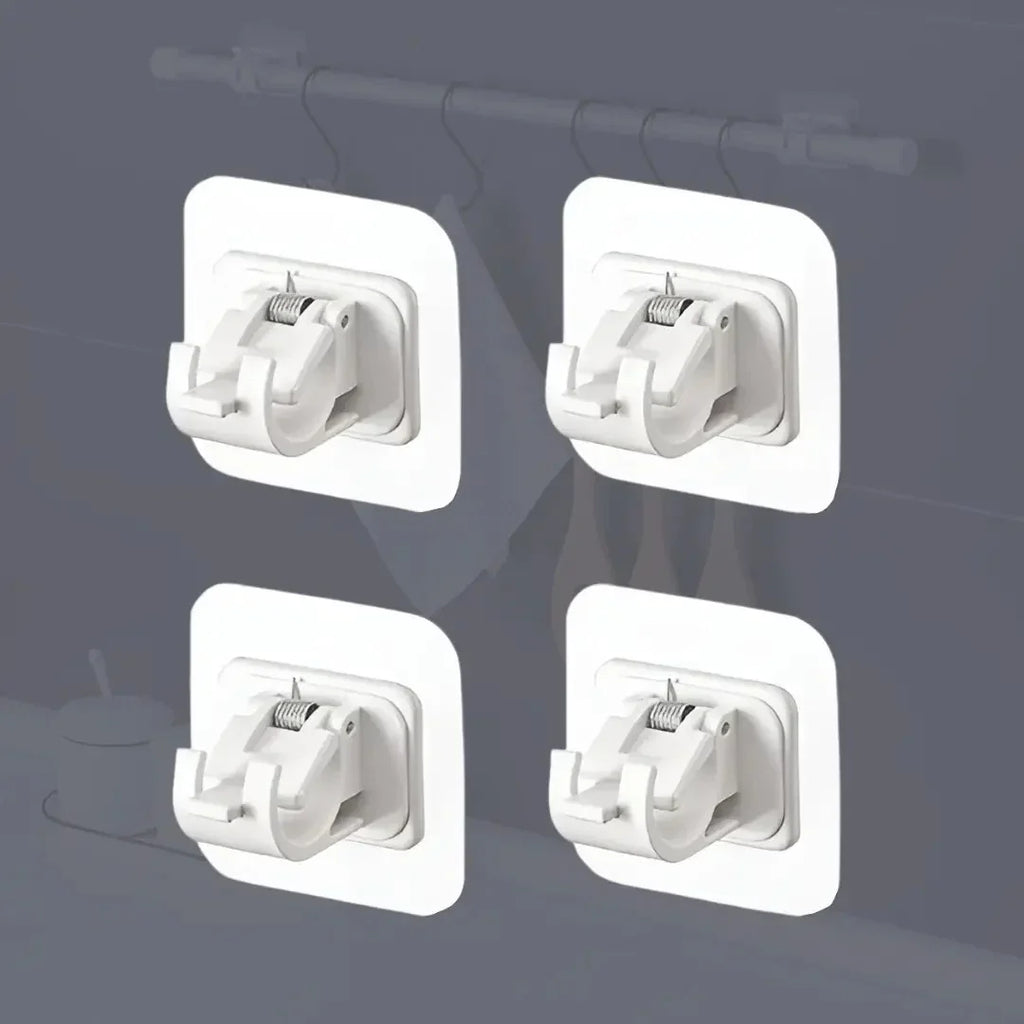 Curtain Rod Holder | Self-Adhesive & No-Drill | Holds Up To 2 Kg
