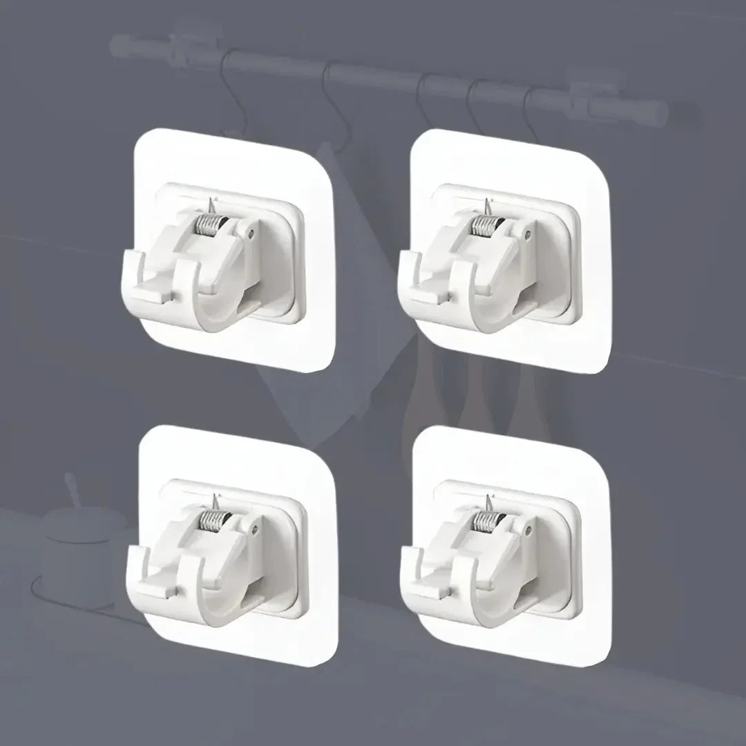Curtain Rod Holder | Self-Adhesive & No-Drill | Holds Up To 2 Kg