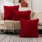 Cushion Cover | 3D Plush Grid Texture & Machine-Washable