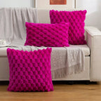 Cushion Cover | 3D Plush Grid Texture & Machine-Washable