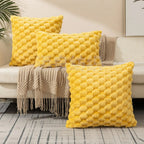 Cushion Cover | 3D Plush Grid Texture & Machine-Washable