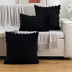 Cushion Cover | 3D Plush Grid Texture & Machine-Washable