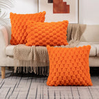 Cushion Cover | 3D Plush Grid Texture & Machine-Washable
