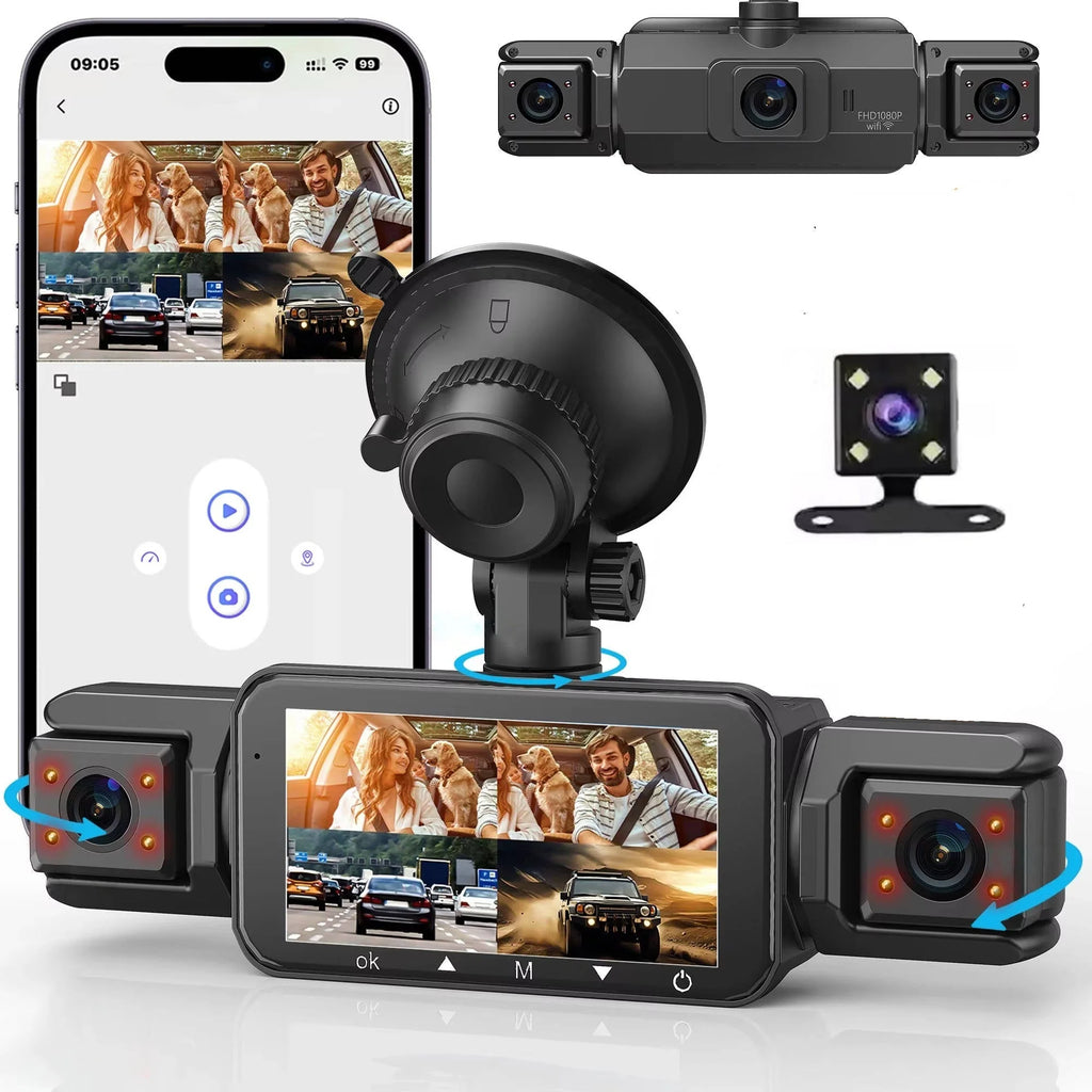Dash Camera System | Wireless 4-Camera & Night Vision