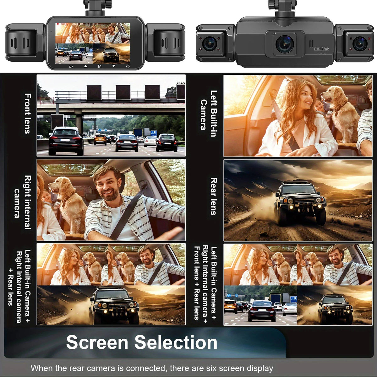 Dash Camera System | Wireless 4-Camera & Night Vision