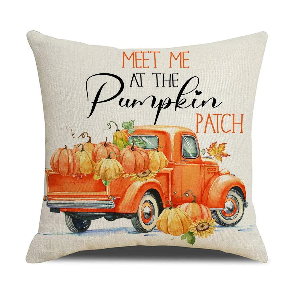 Decorative Pillow | Autumn Pumpkin Design & Machine-Washable | 45 cm