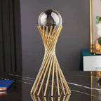 Decorative Statue | Gold Metal Sphere Design | Table & Shelf Display