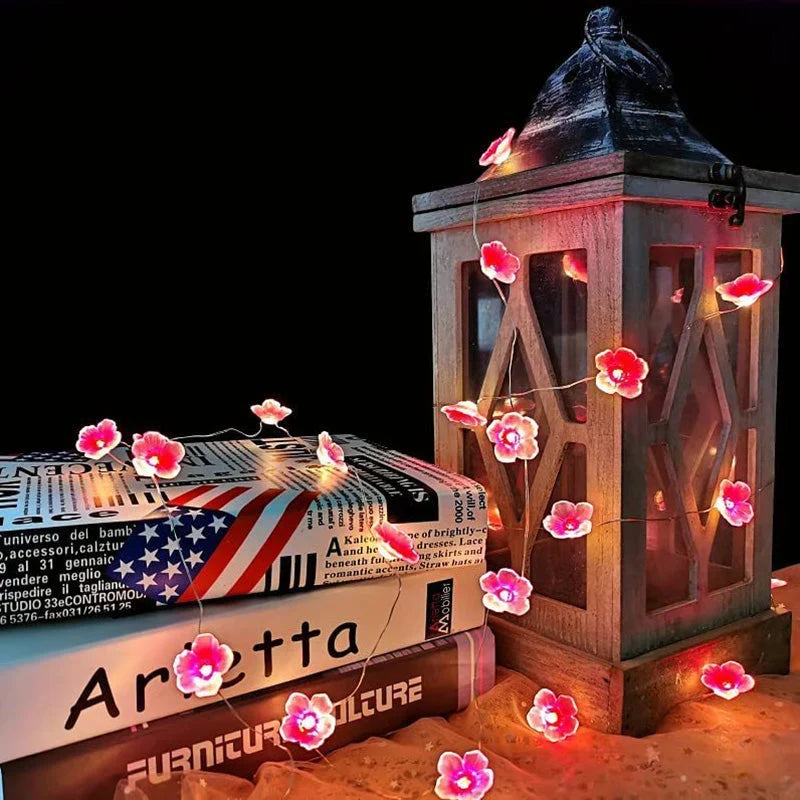 Decorative String Lights | Warm Pink LEDs & Battery-Operated | 3 m Cable