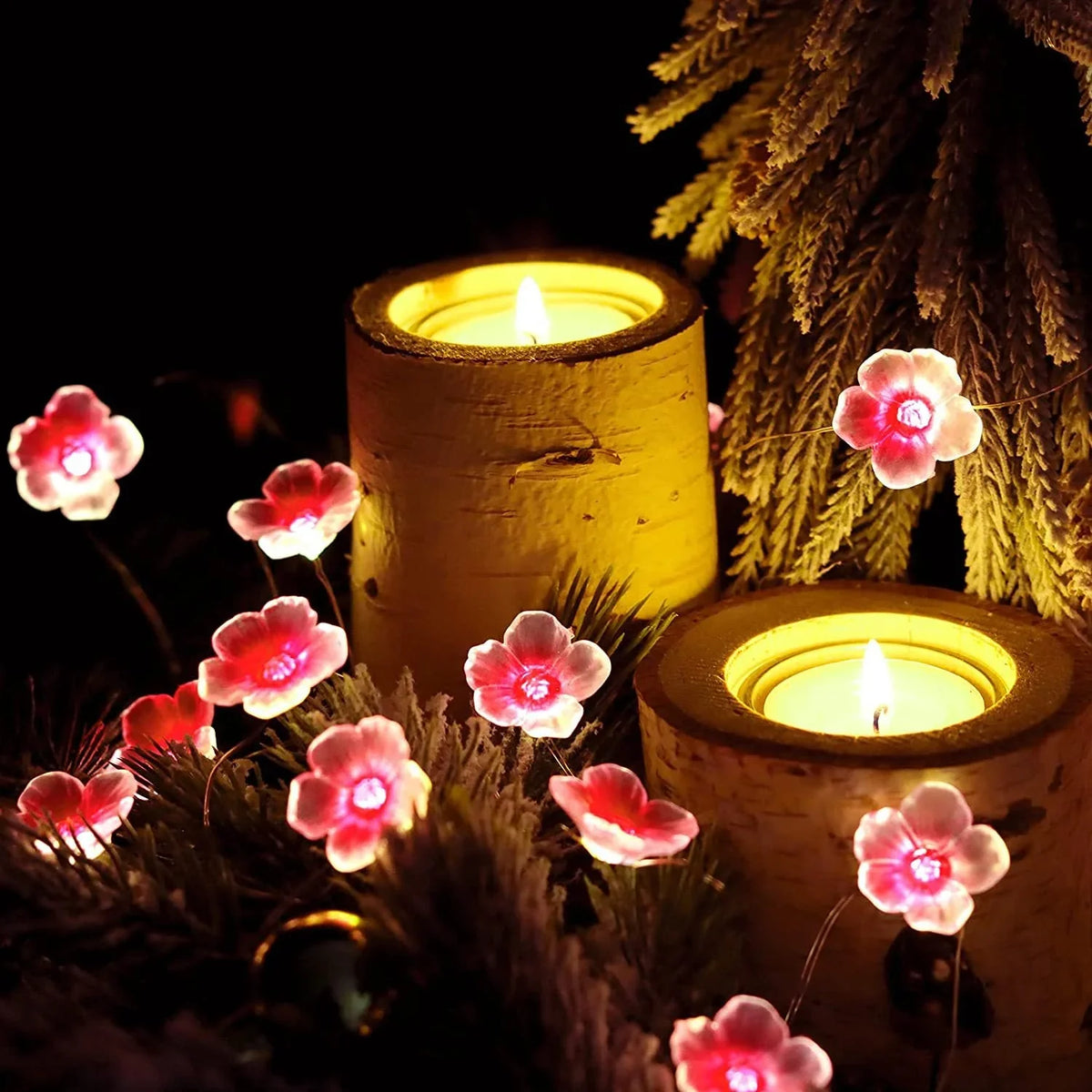 Decorative String Lights | Warm Pink LEDs & Battery-Operated | 3 m Cable