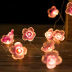 Decorative String Lights | Warm Pink LEDs & Battery-Operated | 3 m Cable