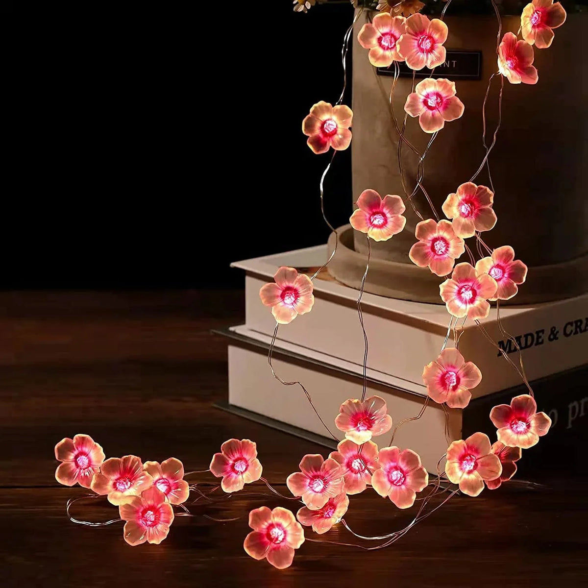 Decorative String Lights | Warm Pink LEDs & Battery-Operated | 3 m Cable