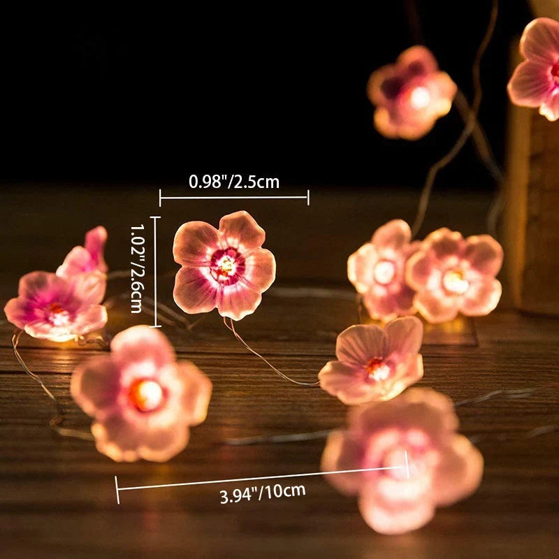 Decorative String Lights | Warm Pink LEDs & Battery-Operated | 3 m Cable