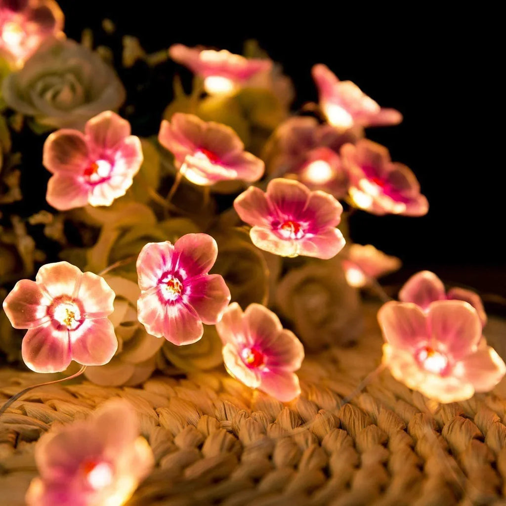 Decorative String Lights | Warm Pink LEDs & Battery-Operated | 3 m Cable