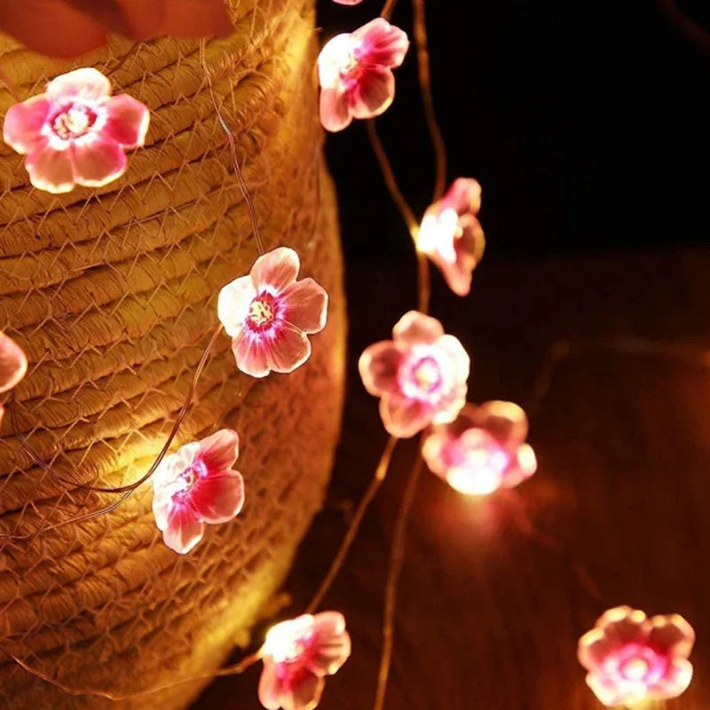 Decorative String Lights | Warm Pink LEDs & Battery-Operated | 3 m Cable