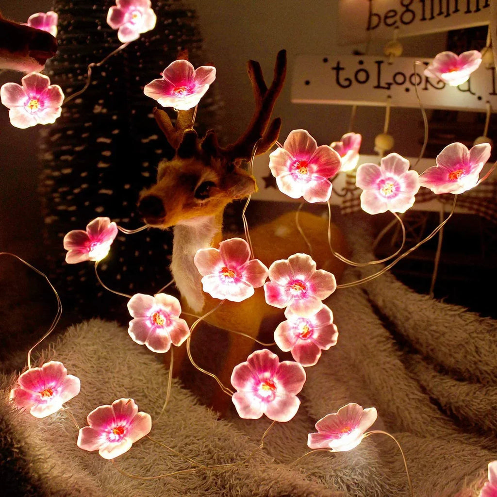 Decorative String Lights | Warm Pink LEDs & Battery-Operated | 3 m Cable