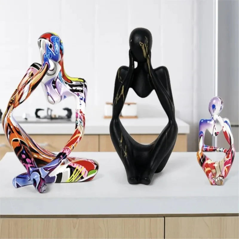 Decorative Table Sculpture | Resin Abstract Thinker