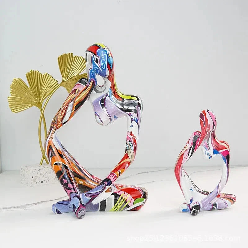 Decorative Table Sculpture | Resin Abstract Thinker