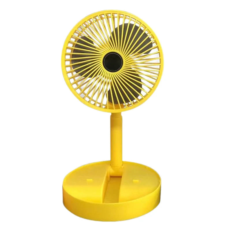 Desk Fan | Foldable Telescopic & USB Rechargeable | Built-In Phone Holder