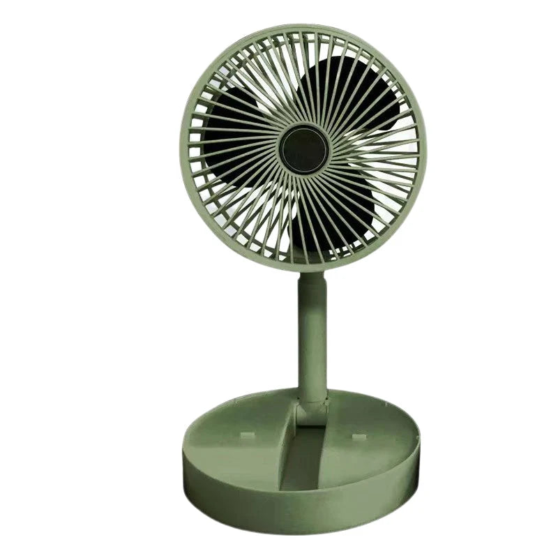 Desk Fan | Foldable Telescopic & USB Rechargeable | Built-In Phone Holder