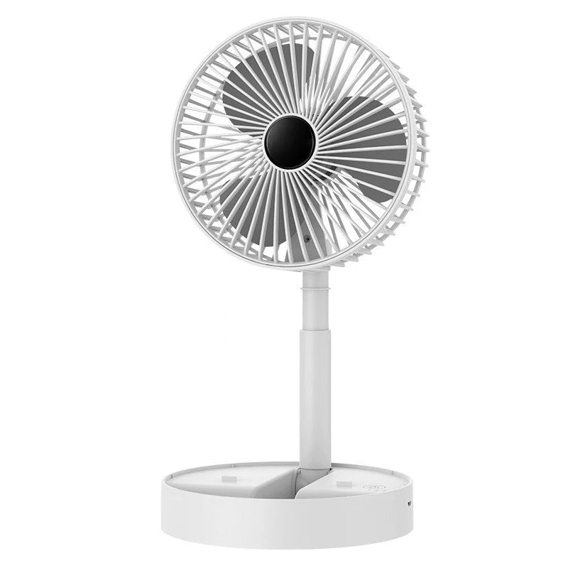 Desk Fan | Foldable Telescopic & USB Rechargeable | Built-In Phone Holder