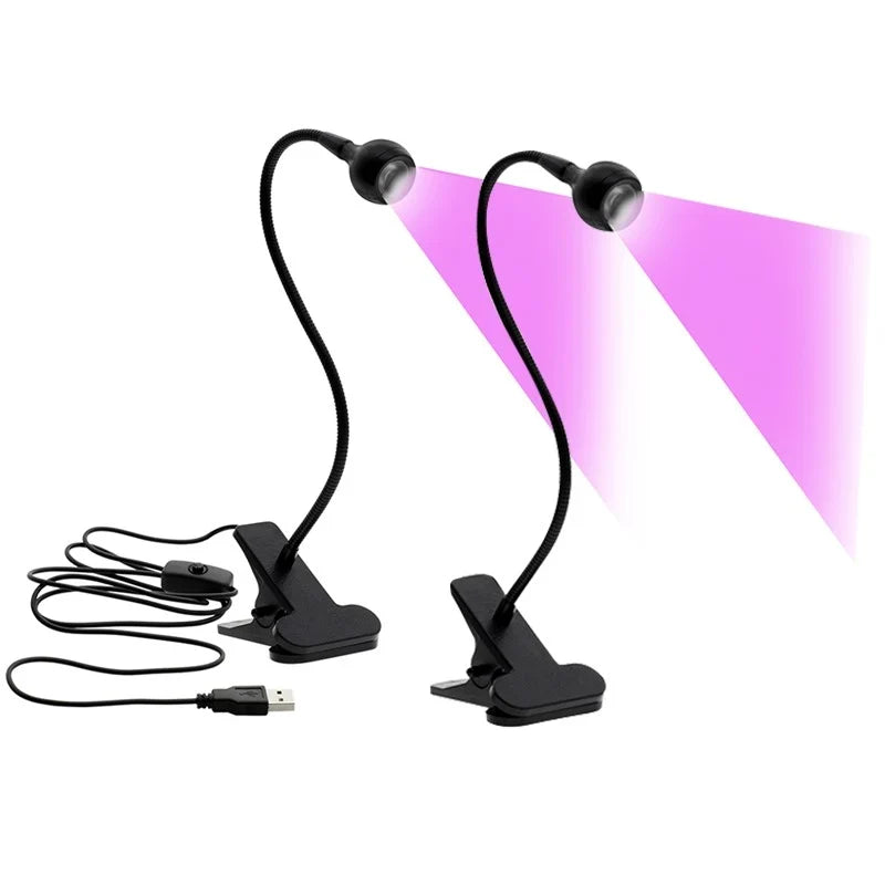Desk Lamp | 395nm UV LED & USB-Powered | 10-Inch Gooseneck